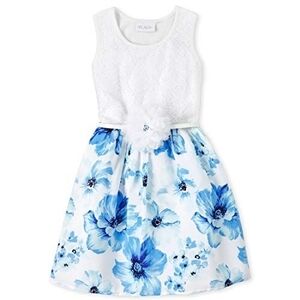 NEW! The Children's Place White and Blue Floral Dress 14